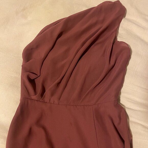 Birdy Grey Kira Bridesmaid Dress -  Chiffon in Dark Mauve, Size XS, with Slit - Picture 11 of 11